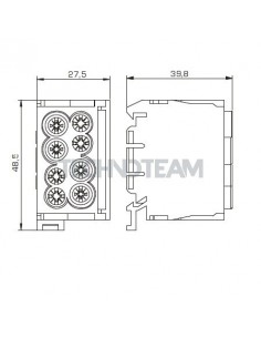 Distribution block 4poles IN: 2x(25mm2) OUT: 2x(35mm2)grey