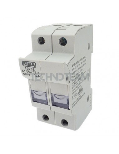 Base portafusibile 10x38 690VAC/750VDC 2poli