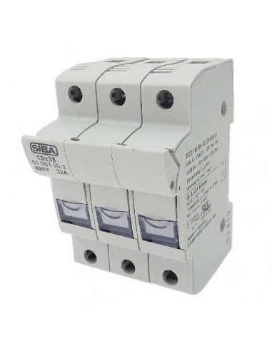 Base portafusibile 10x38 690VAC/750VDC 3poli
