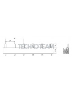 Busbar isolated pin 2poles isolated 35mm2 27mm/54mm N 38