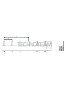 Barra pin 3poli isolata 10mm2 27mm/81mm 712S