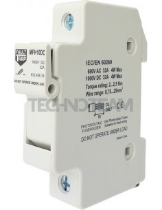 ZVJM - Fuse holder 10x38 690VAC-1000VDC 1P