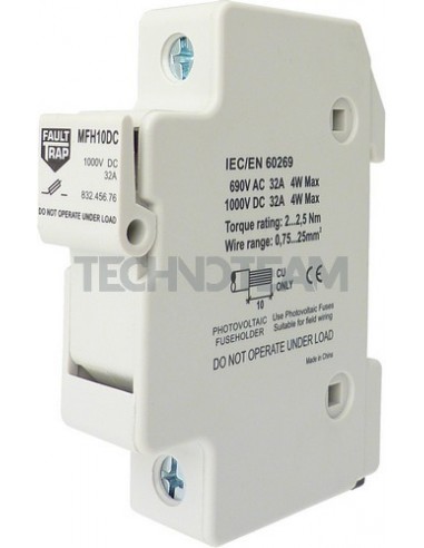 ZVJM - Fuse holder 10x38 690VAC-1000VDC 1P