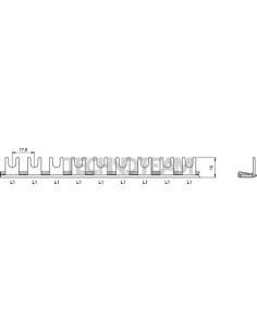 Busbar fork 1pole 90 isolated 17,8mm 852k/2TE EK