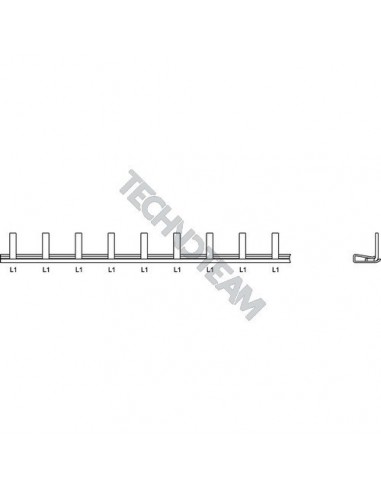 Barra 50mm2 isolata 90 1P 1500VDC 44x22,5mm (1m) Barra 50mm2 isolata 90 1P 1500VDC 44x22,5mm (1m)