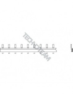Busbar 50mm2 isolated 1P 1500VDC 4x22,5mm +end caps