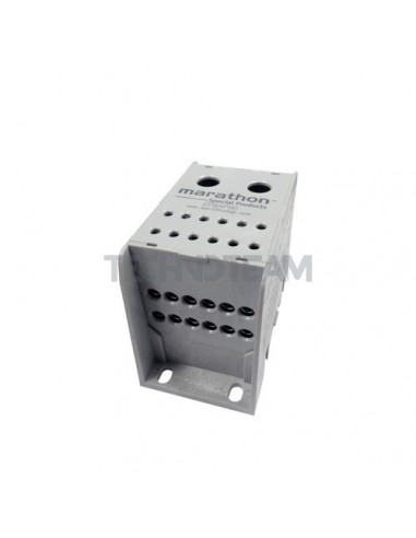 Distrib. block 1poles IN:2x(4 AWG) OUT:12x(14 AWG) grey