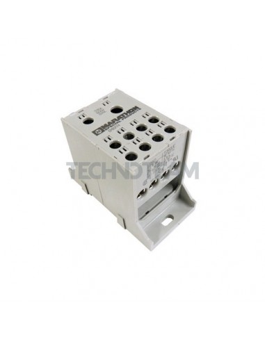 Distrib. block 1pole IN:2x(6-14AWG) OUT:8x(14AWG) gray