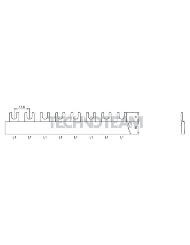 Busbar fork 1pole isolated 17,8mm ES 11216