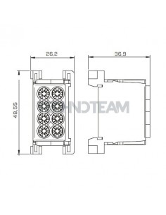 Distribution block 3poles IN: 2x(16mm2) OUT: 2x(25mm2)grey