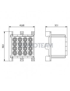 Block 5poles IN: 4x(16mm2) OUT: 4x(25mm2) grig/blu/verd