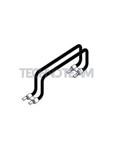 Row conductor 2poles 16mm2 black 150mm