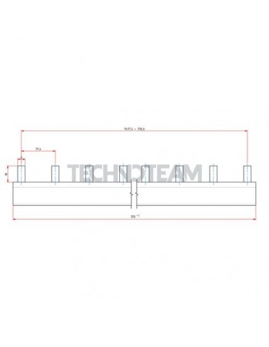 Busbar 50mm2 isolated pin 1p 1500VDC 9x37,4mm