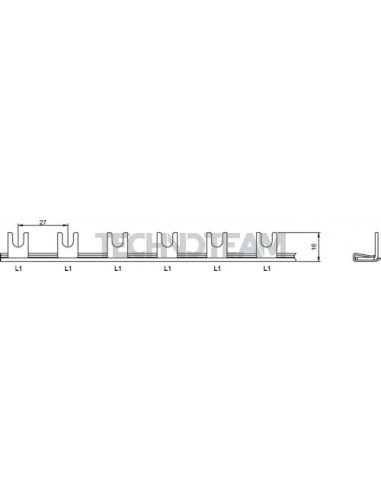Busbar fork 1pole 90 isolated 27mm 3074