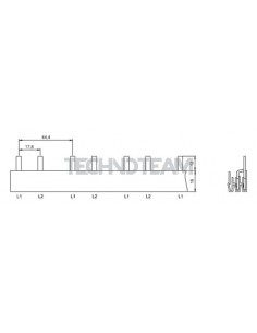Busbar pin 2poles isolated 17,8mm/44,5mm 3110