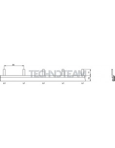 Busbar pin 1pole 90 isolated distance 36mm