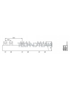 Busbar fork 2poles isolated 17,8mm/53,4mm 317