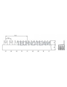 Busbar fork 4poles isolated 17,8mm/35,2mm 3243