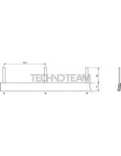 Busbar pin 1pole isolated distance 70,4mm