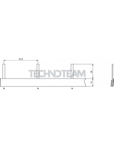 Busbar pin 1pole isolated distance 35,2mm