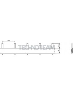 Busbar pin 1pole isolated distance 35,2mm