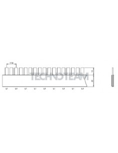 Busbar pin 1pole isolated distance 17,8mm