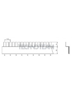 Busbar pin 1pole isolated distance 17,8mm