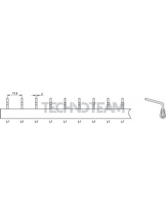 Barra pin 1polo 75 isolata interasse 17,8mm