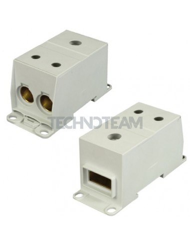 Distribution block 1pole IN:1x(25x10mm) OUT:2x(120mm2) Al
