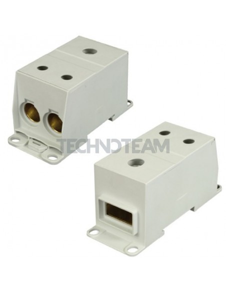 Distribution block 1pole IN:1x(25x10mm) OUT:2x(120mm2) Al