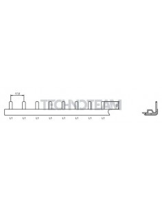 Busbar pin 1pole 90 isolated distance 17,6mm