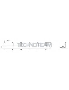 Busbar pin 1pole 90 isolated distance 26,4mm