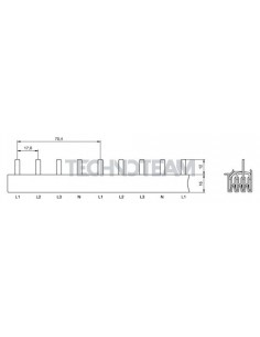 Busbar pin 4poles isolated 17,6mm/70,4mm 3903SPM