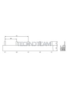Busbar isolated pin 2poles isolated 36mm/72mm 3912