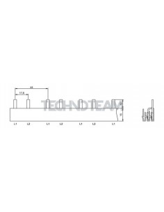 Busbar pin 2poles isolated 13mm/32,5mm 3926S
