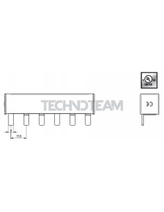 Busbar isolated pin 3poles 1000VDC 18mm2 57x17,8mm 90 UL
