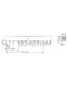Barra isolata pin 3p 1000VDC 25mm2 48x17,8mm 90 UL